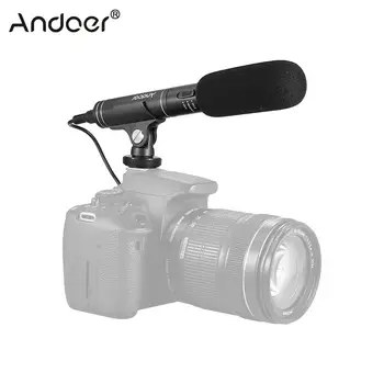 Andoer odborného Pohovoru Mikrofón Brokovnice Prepínateľné Omni-directional Cardioid pre Canon, Nikon DSLR Fotoaparát, Videokamera