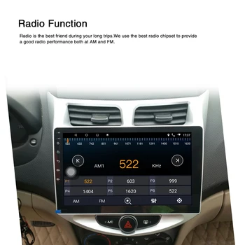 Android 9.0 Auto Rádio Multimediálny Prehrávač Pre Hyundai Solaris Verna Prízvuk 2010-2016 Navigáciu GPS, Wifi, Bluetooth, 3G 2 din Žiadne DVD