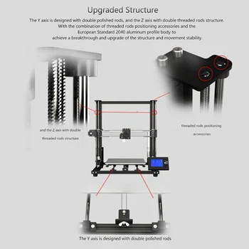 Anet A8 Plus 3D Printer Kit akumulátorových 300*300*350 mm Hnuteľný LCD Ovládací Panel (Over current Protection Doske