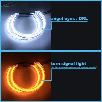 Angel Eyes Crystal Light Zase Signálneho Svetla Dual Farba Žltá DRL Pre Bimmer BMW E36 E38 E39 E46