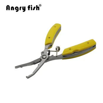 Angryfish Rybárske potreby Multifunkčné kliešte nástroj Výstroj Rez Linky Fishhook odstrániť Lákať Nožnice Rybárske Plier Žltá/Modrá Farba L3