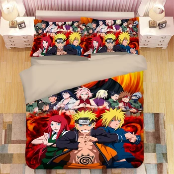 Anime 3D Naruto Uzumaki Naruto Tlač posteľná bielizeň Nastaviť Obliečky obliečky na Vankúše Jeden Kus Cumlík posteľná bielizeň Sady Obliečky Posteľná Bielizeň