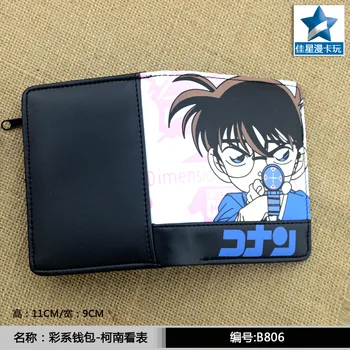 Anime Detective Conan PU Krátke Peňaženky Anime Mince Kabelku