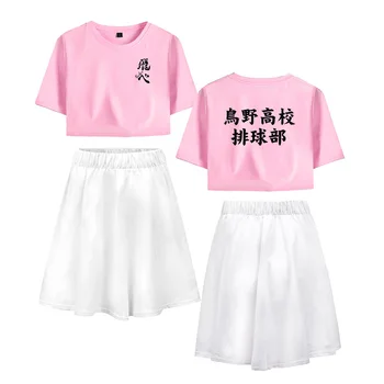 Anime Haikyuu!! Vytlačené Ženy Dve Dielna Sada Príležitostné Letné Plodín Top+Sukňa Hot Predaj 2020 Moderný Streetwear Vyhovovali Oblečenie
