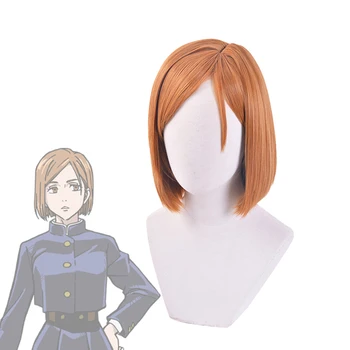 Anime Jujutsu Kaisen Nobara Kugisaki Cosplay Parochňu Hnedá Parochňa Ženy Úlohu Hrať Parochňu s Vlasmi Spp Tepelne Odolných Syntetických Vlasov