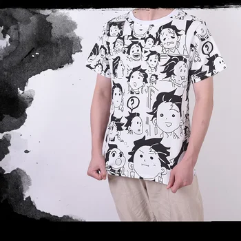 Anime Kimetsu Č Yaiba Démon Vrah T Shirt Agatsuma Zenitsu legrační tvár, Grafické Top Tees Tričko Streetwear T-shirt Mužov oblečenie