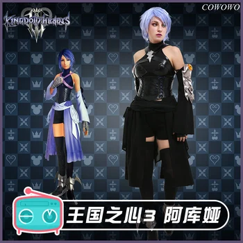 Anime! Kingdom Hearts 3 Aqua Battle Suit Čierne Sexy Lovely Jednotné Cosplay Kostým Halloween Oblečenie Pre Ženy Doprava Zadarmo