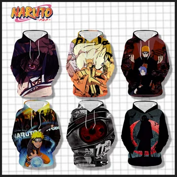 Anime Naruto 3D Digitálna Tlač Hoodies Mikina Cosplay Kostýmy Sasuke Kakashi Kabát Streetwear Unisex