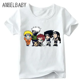 Anime Naruto Hviezdy Tlač Deti Funny T shirt Chlapcov a Dievčatá v Lete Pohodlné Topy Dieťa Mäkké Biele tričko,HKP2243