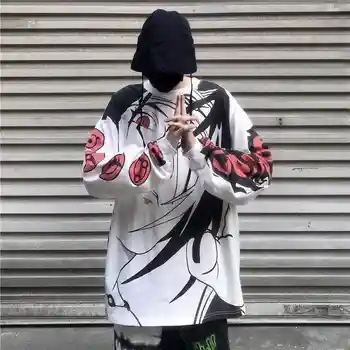 Anime Naruto Uchiha Itachi Sharingan tlač tenké hoody Jeseň streetwear voľné dlhý rukáv pulóvre Mikina ženy mi