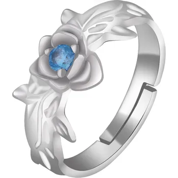 Anime Sword Art Online: Alicization Eugeo Modrá Ruža 925 Sterling Silver Ring Šperky Nastaviteľné Unisex Cosplay Vianočný Darček USA #6