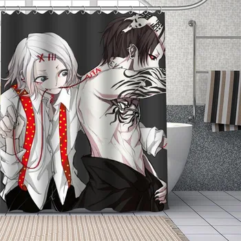 Anime Vlastné Nepremokavé Sprchové Závesy Tokio Vlkolak Opony Kúpeľňa Nepremokavé Polyesterové Závesy Pre Kúpeľňa S Hákom
