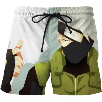 Anime Vzor Beach Šortky Mužov Naruto 3D Tlač Streetwear Módy Plavky Krátke Šachty Šport Bežné Palube Šortky, Nohavice Dna