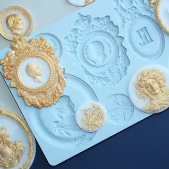 Anjel Crown & Rám Dekorácie Silikónové Fondant Plesne Cake Decor Nástroje Čokoláda Gumpaste Formy, Sugarcraft, Kuchyňa Gadget