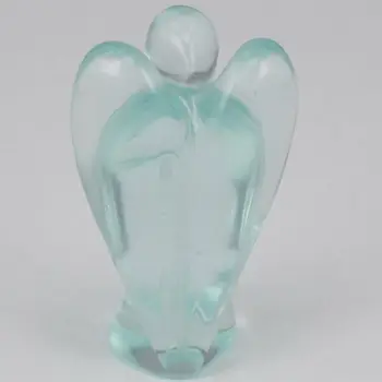 Anjel Figúrka Miniatúrne Vyrezávané Ocean Blue Obsidian Kameň Liečivých Socha Crystal Domáce Dekorácie Doplnky, 2 Palca