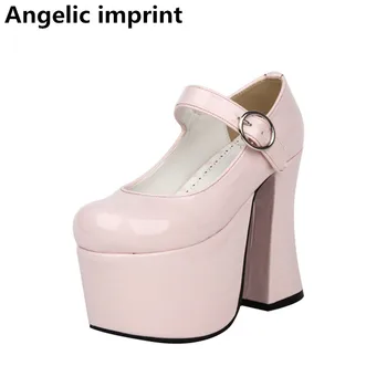 Anjelské odtlačok žena mori dievča lolita cosplay topánky lady super vysokú maličkosť podpätky čerpadlá ženy princezná šaty strany topánky 12.5 cm
