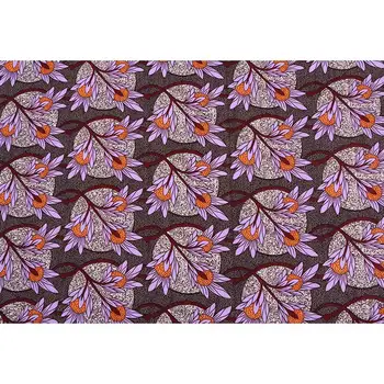 Ankara Tkaniny Polyester Fialová a Ružová Princezná Vyšívaný Kvetinový Vzor Šitie Smocked Šaty/Afriky Textílie FP6130
