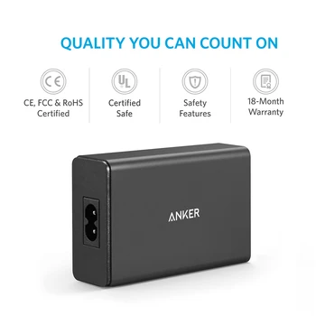 Anker 40W 5-Port USB Sieťovej Nabíjačky, PowerPort 5 pre iPhone,iPad Pro/Vzduch,Galaxy S9/S8/Edge/Plus, Poznámka 8/7, Nexus, HTC, LG a viac