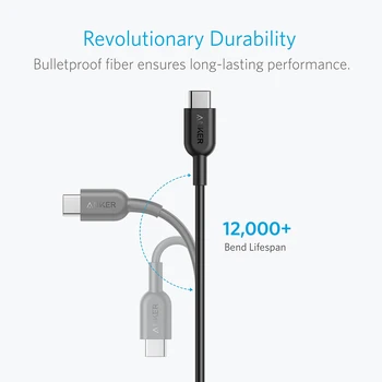 Anker PowerLine II USB-C C 2.0 Kábel (6) USB-AK Certifikované s Výkonom Dodanie,pre MacBook,alebo iPad,Pixel,Huawei Matebook atď