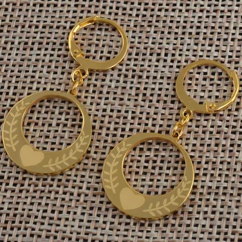 Anniyo 1,8 cm Zlatá Farba Náušnice pre Ženy, Dievčatá, Kiribati Náušnice Nový Zéland Austrália Šperky Marshall Federatívne Darček #048221