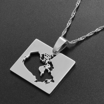 Anniyo Kanada Mapa Prívesok Náhrdelníky pre Ženy Šperky Krajiny Mapy Kanadský Reťazca #021321