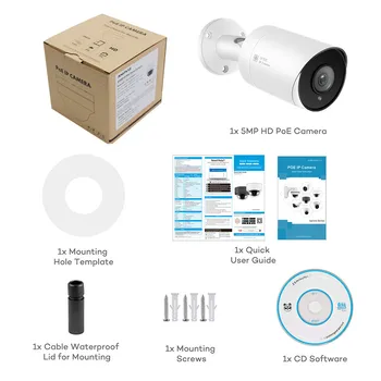 Anpviz 5MP POE Bullet IP Kamera S One-way Audio Home/Vonkajšie Bezpečnostné CCTV Kamera IR 30 m IP66 ONVIF H. 265 P2P