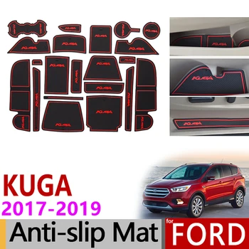 Anti-Slip Brány Slot Mat Gumy Dráha pre Ford KUGA 2017 2018 2019 Ford Escape MK2 Facelift C520 Príslušenstvo Auto Samolepky 21Pc