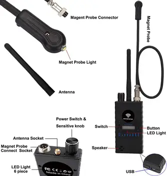 Anti-Spy RF Detektor,Vysoká Citlivosť Bezdrôtový Chyba Detektora pre GPS Sledovanie GSM Počúvanie Zariadenie Finder Rádio Skener