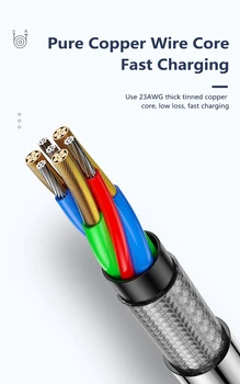Anti-vinutia magnetických 3A rýchle nabíjanie kábel Pre iphone USB typu C konektor micro USB 3 v 1 smartphone plnenie prenos údajov kábel