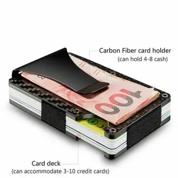 Antimagnetic RFID Blokovanie Kovové Peňaženky Mini Držitelia Kreditných Kariet Peniaze Klip