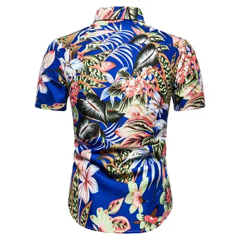 Aoliwen značky Letné módy bežné mužov voľné pláže, Havajské tlačené-krátke rukávy tlačidlo retro tričko tričko mužov 2020 lete nové