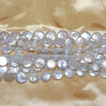 APDGG Skutočné Prírodné 12-13mm biely páv black mince white pearl pramene voľné korálky ženy lady šperky urob si sám