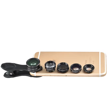 Apexel 5 v 1 HD Objektív Fotoaparátu Auta Fisheye Objektív+0.63 x širokouhlý+15x Makro Objektív+2X teleobjektívu+CPL Objektív pre iPhone Samsung DG5