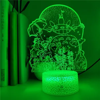 App Riadenie Roztomilé Anime Tonari No Totoro Nočné Svetlo LED Crack Base Dekoratívne Stolové Svietidlo 3D Led pre Deti Domova Dary