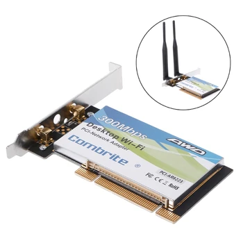 AR9223 PCI 300M 802.11 b/g/n Wireless WiFi Karta pre Desktop, Notebook, 6DB Antény R9JA