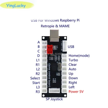 Arcade Ovládač USB Nulové Oneskorenie Encoder PC dosku A Kábel Pre Ovládanie Arkádovej Hry DIY Kit Raspberry Pi 3B