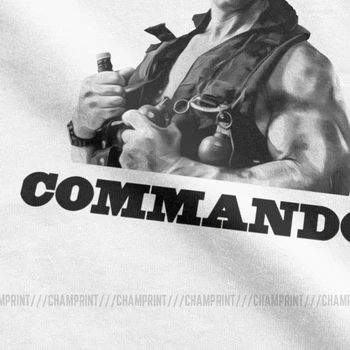 Arnold Schwarzenegger Commando T-Shirt Mužov Zábavné Čistej Bavlny Tee Tričko Crewneck Krátky Rukáv T Shirt Tlačených Topy