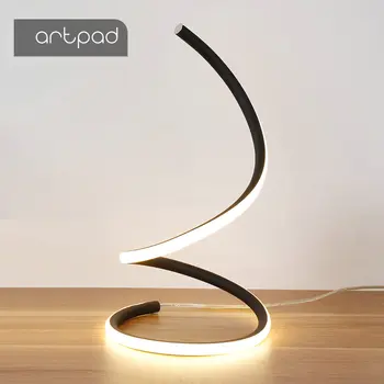 ArtPad Moderného Umenia Dekorácie LED Stolové Lampy pre Obývacej Izby, Spálne, Osvetlenie 110v 220v Špirála Nočný Stolík Lampa S EU/US 15W