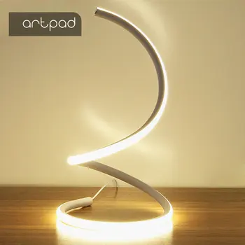 ArtPad Moderného Umenia Dekorácie LED Stolové Lampy pre Obývacej Izby, Spálne, Osvetlenie 110v 220v Špirála Nočný Stolík Lampa S EU/US 15W