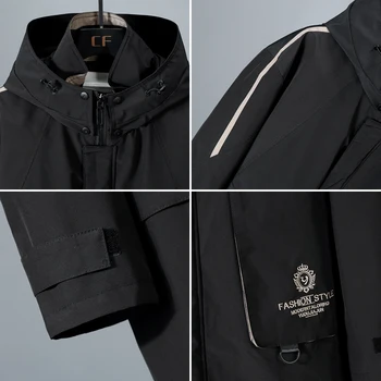 Asesmay 2019 Nové Jar Leto Muži Móda vrchné oblečenie Windbreaker Men' S Tenké Bundy s Kapucňou Bežné Značky Kabát Plus Veľkosť 2XL-10XL