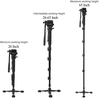 ASHANKS 160cm/63inch Hliníkovej Zliatiny Profesionálne Monopod Light-weight pre Video & Kamera Video Statív 5 KG Zaťaženie DSLR Príslušenstvo