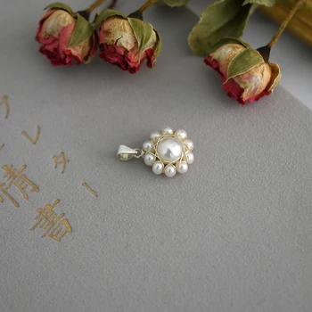 ASHIQI Mini Prírodné Sladkovodné Perly Vintage Náhrdelník Pearl Ručné 925 Sterling Silver Prívesok pre Ženy, Svadobné Šperky