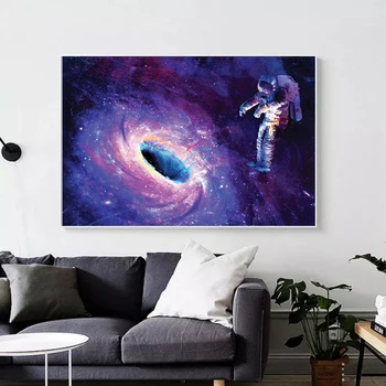 Astronaut V Galaxy Čierna Diera Plátno na Maľovanie Vesmíru, vesmír Plagáty a Potlačou obrazov na Stenu pre Domáce Cuadros Dekorácie