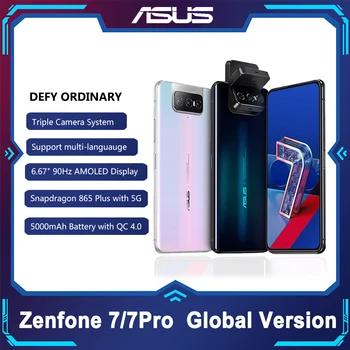 ASUS Zenfone 7/7 Pro 8GB RAM 128/256 GB ROM Snapdragon 865/865Plus 5000mAh NFC Android Q 90Hz 5G Smartphone