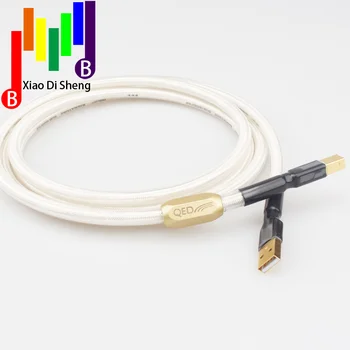 AUDIO postriebrený QED Hifi usb Kábel Vysokej Kvality Typ A-B DAC Dátový Kábel USB OCC+Strieborné Pozlátené 24K10u Pozlátené Plug