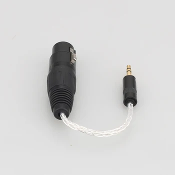 Audiocrast 3,5 mm Samec na 4-Pin XLR Vyvážené Žena 7N OCC Strieborné pozlátené Kábel Adaptéra do 3,5 tony XLR Audio Kábel