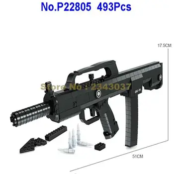 Ausini 493pcs vojenské 95 automatická puška zbraň zbraň stavebným Hračka