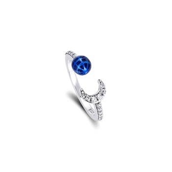 Autentické 925 Sterling Silver Ring Planéty & Moon Svadobné Zásnubné Prstene pre Ženy Šperky Darček Bijoux Femme
