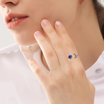 Autentické 925 Sterling Silver Ring Planéty & Moon Svadobné Zásnubné Prstene pre Ženy Šperky Darček Bijoux Femme