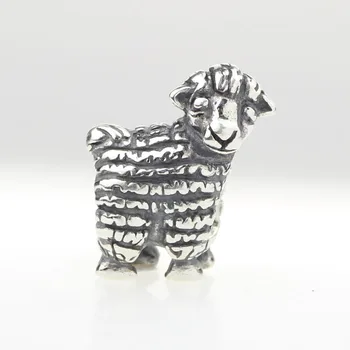 Autentické 925 Sterling Silver Zvierat, Oviec Kúzlo Perličiek Fit Európskej Náramok Šperky